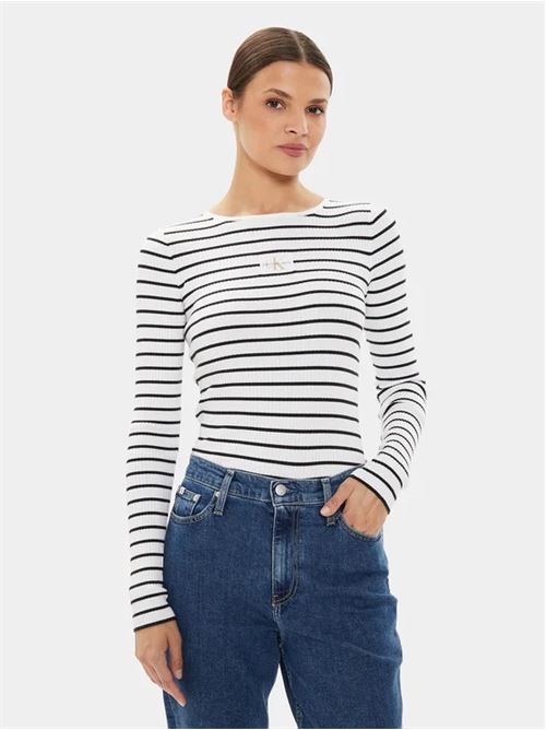 woven label tight sweater CALVIN KLEIN JEANS | J20J2236110GO